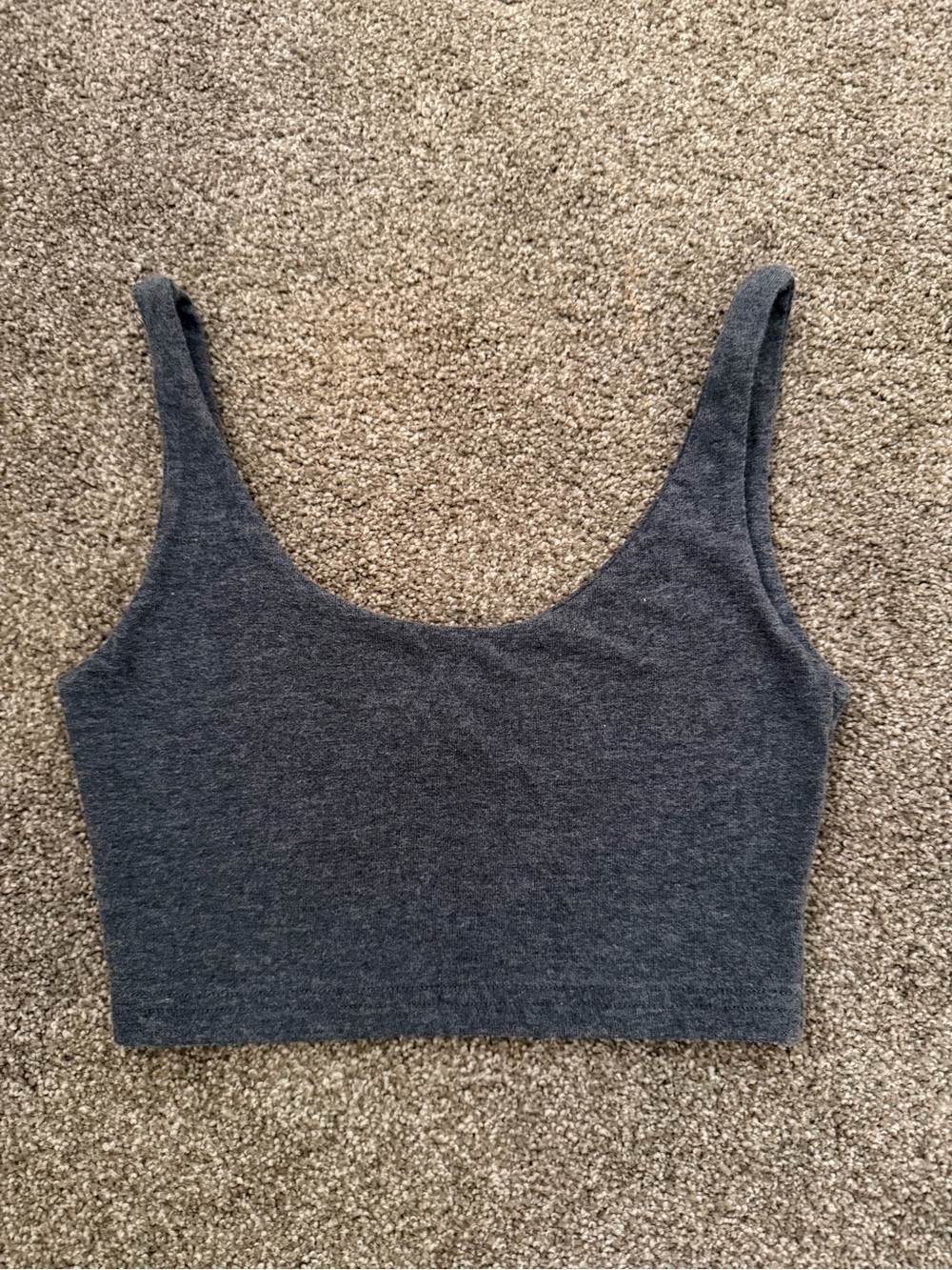Charcoal Scoop Neck Cropped Tank Top - Women